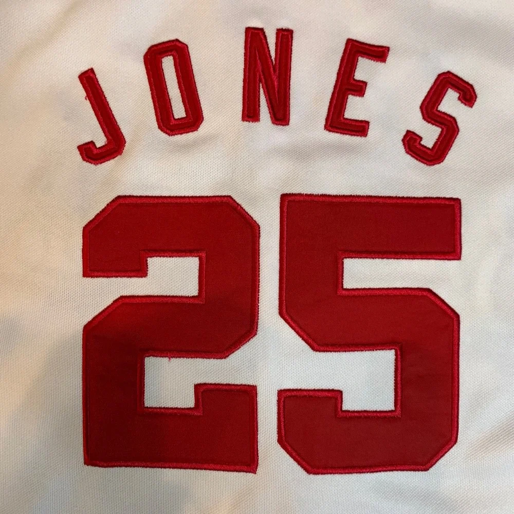 Vintage 90s Atlanta Braves Andruw Jones #25 Majestic Youth XS 4/5 Jersey MLB